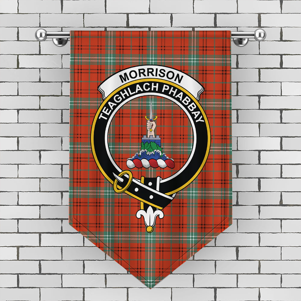 Morrison Red Ancient Tartan Crest Gonfalon