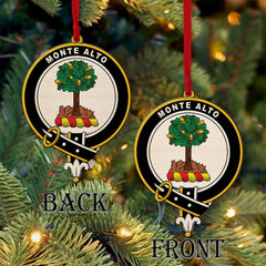 Mouat Tartan Crest Wood Acrylic Ornament