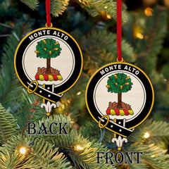 Mouat Tartan Crest Wood Acrylic Ornament