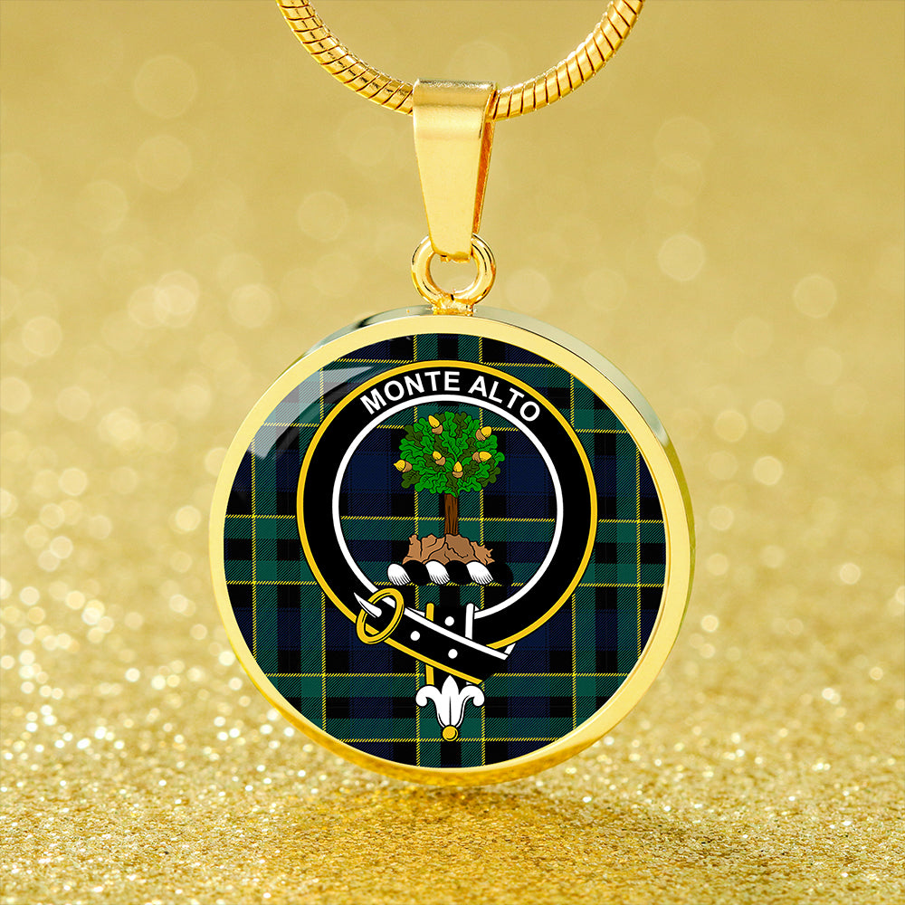 Mowat Modern Tartan Crest Circle Necklace