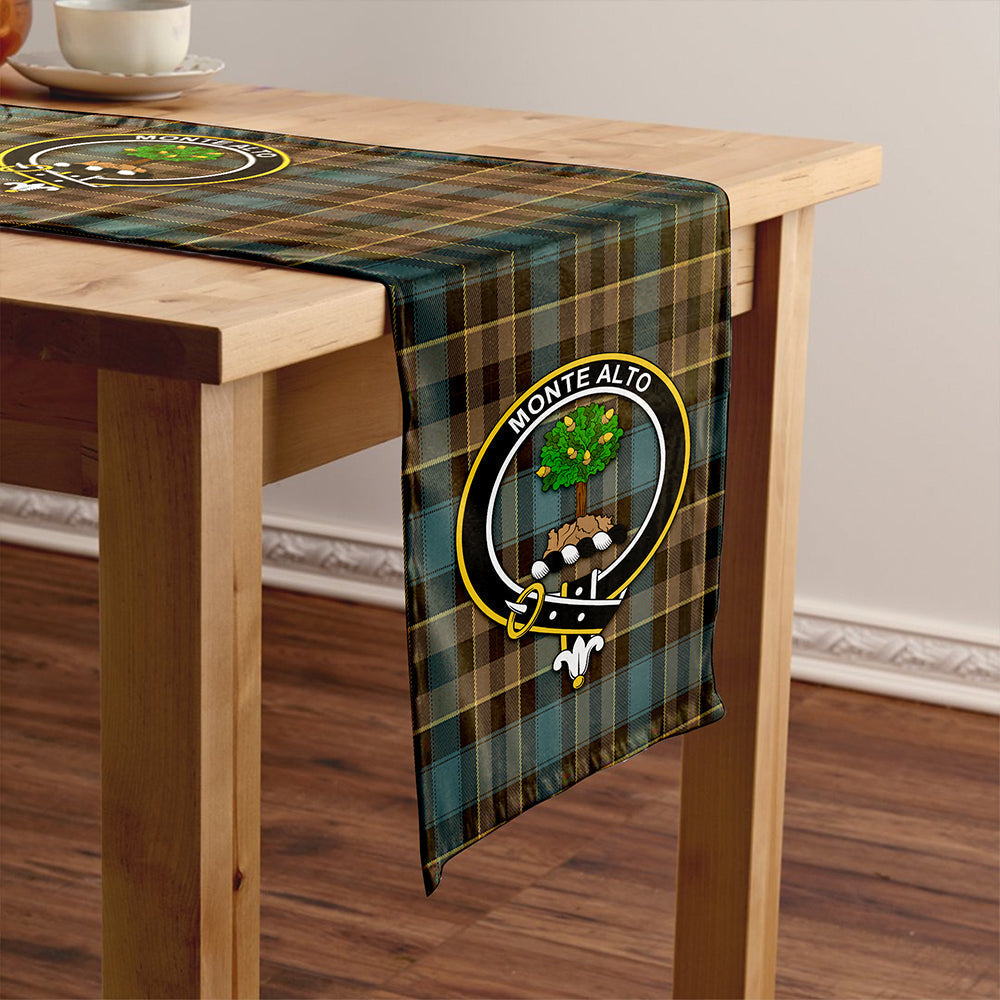 Mowat Weathered Tartan Crest Table Runner