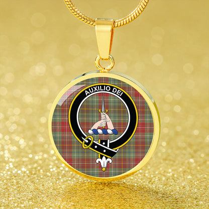 Muirhead Weathered Tartan Crest Circle Necklace