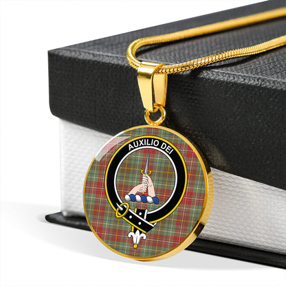 Muirhead Weathered Tartan Crest Circle Necklace