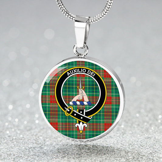 Muirhead #2 Modern Tartan Crest Circle Necklace