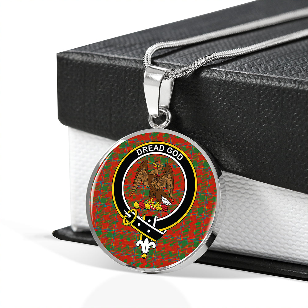 Munro (Logan) Ancient Tartan Crest Circle Necklace