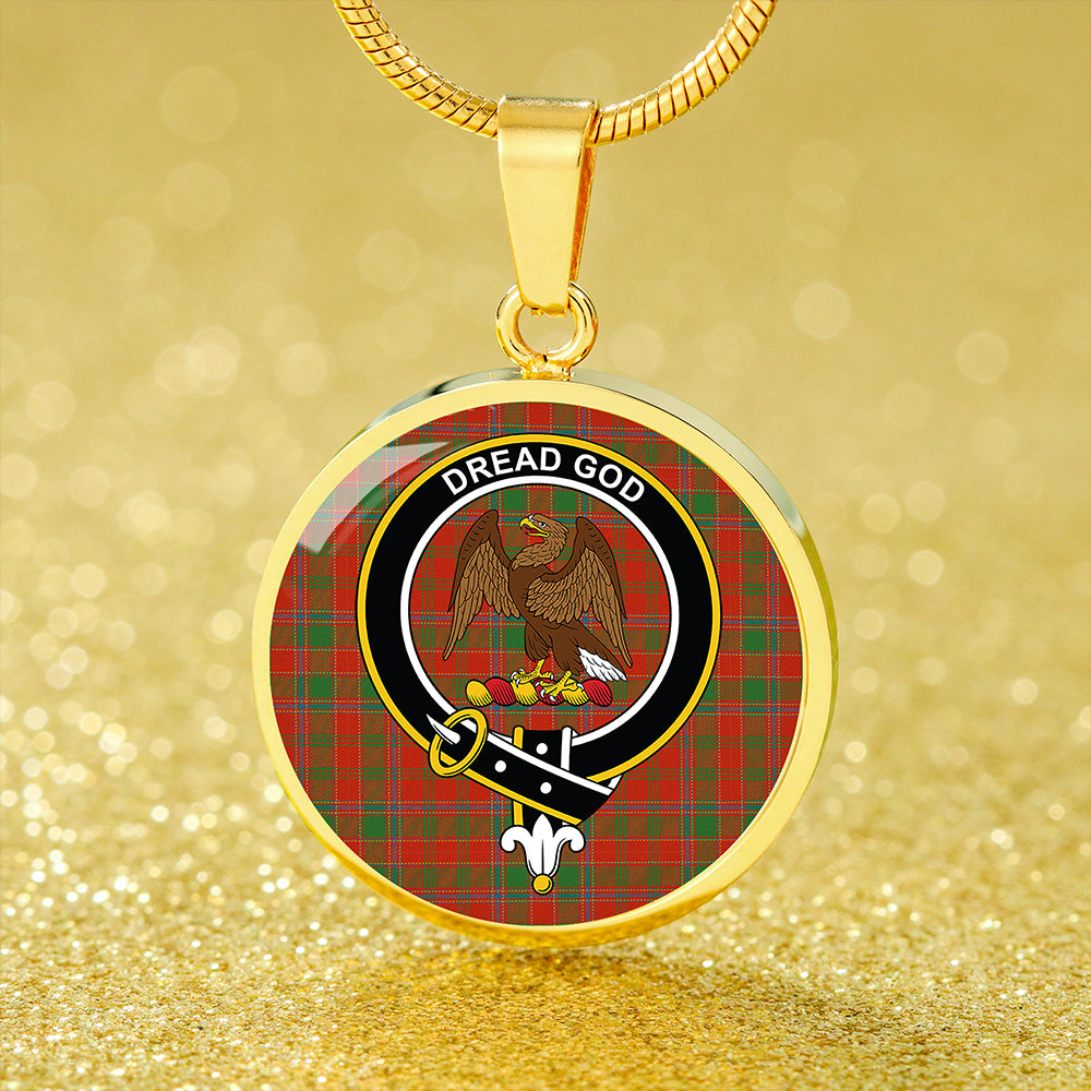 Munro (Logan) Ancient Tartan Crest Circle Necklace