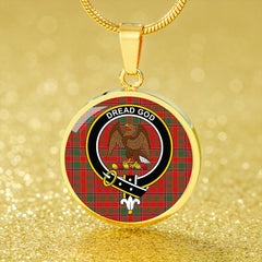 Munro (Logan) Modern Tartan Crest Circle Necklace