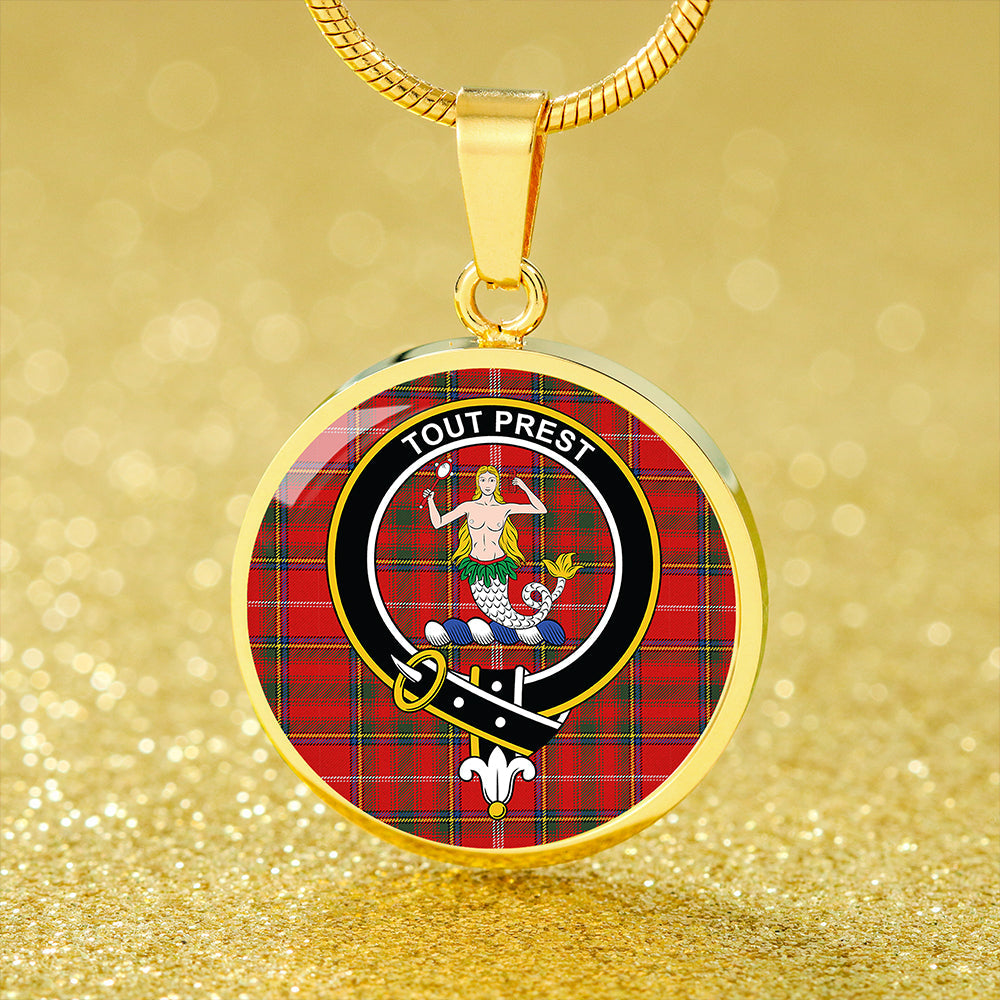 Murray Plaid Artifact Modern Tartan Crest Circle Necklace