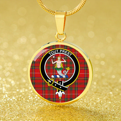 Murray Plaid Artifact Modern Tartan Crest Circle Necklace