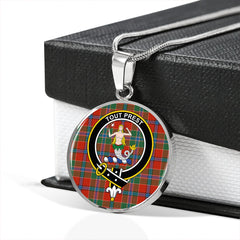 Murray of Abercairney Ancient Tartan Crest Circle Necklace