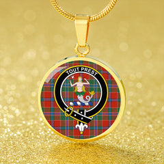 Murray of Abercairney Ancient Tartan Crest Circle Necklace