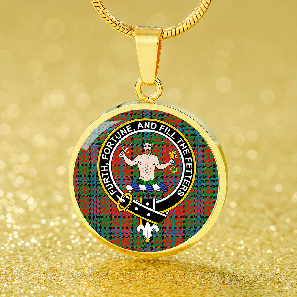 Murray of Atholl Red Dress (Murray of Atholl; Red Dress) Ancient Tartan Crest Circle Necklace