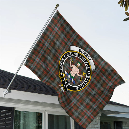 Murray of Atholl Weathered Tartan Classic Crest House Flag