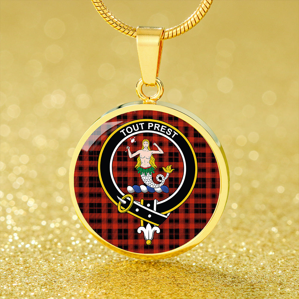 Murray of Ochtertyre Ancient Tartan Crest Circle Necklace