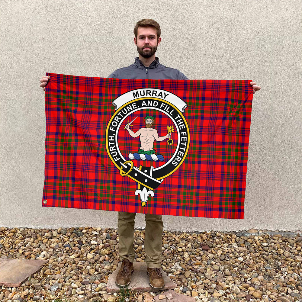 Murray of Tulloch Modern Tartan Classic Crest House Flag