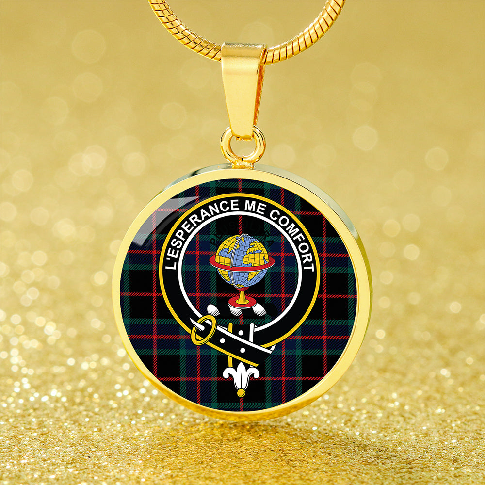 Nairn Modern Tartan Crest Circle Necklace