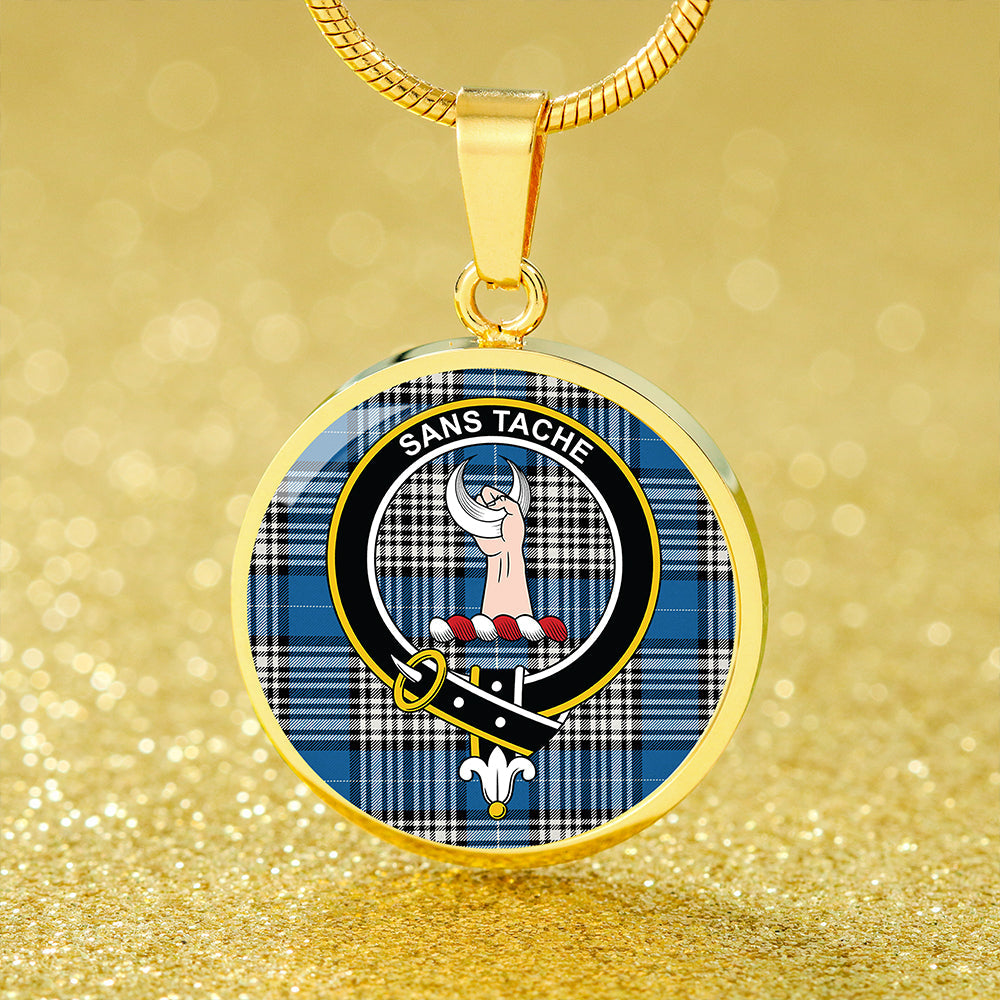 Napier Ancient Tartan Crest Circle Necklace