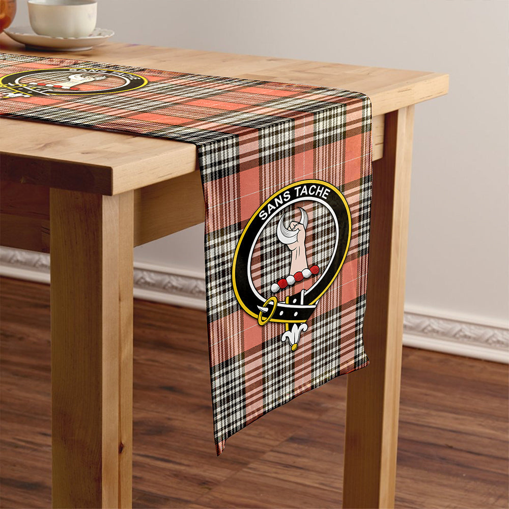 Napier Rose Weathered Tartan Crest Table Runner