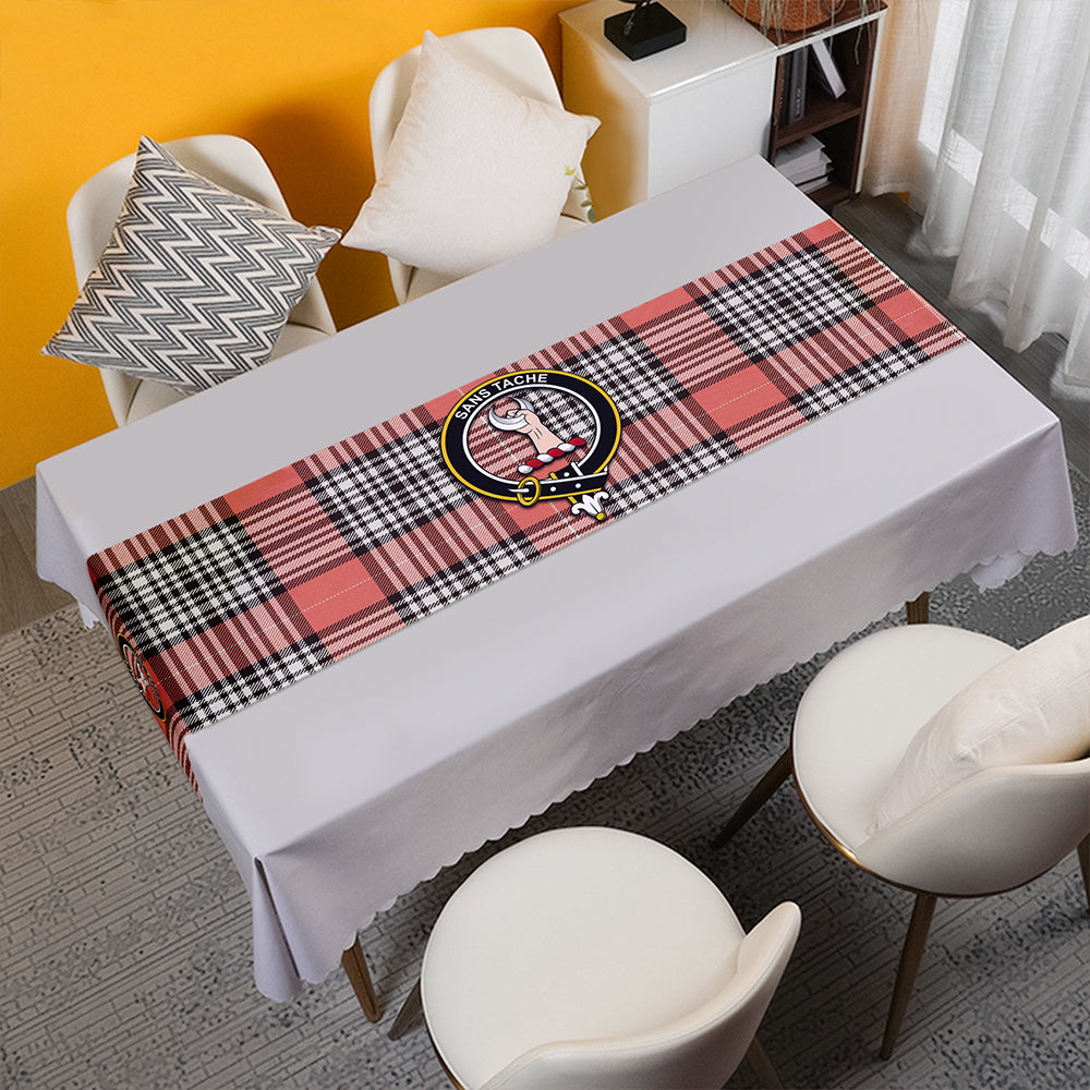 Napier Rose Weathered Tartan Crest Table Runner