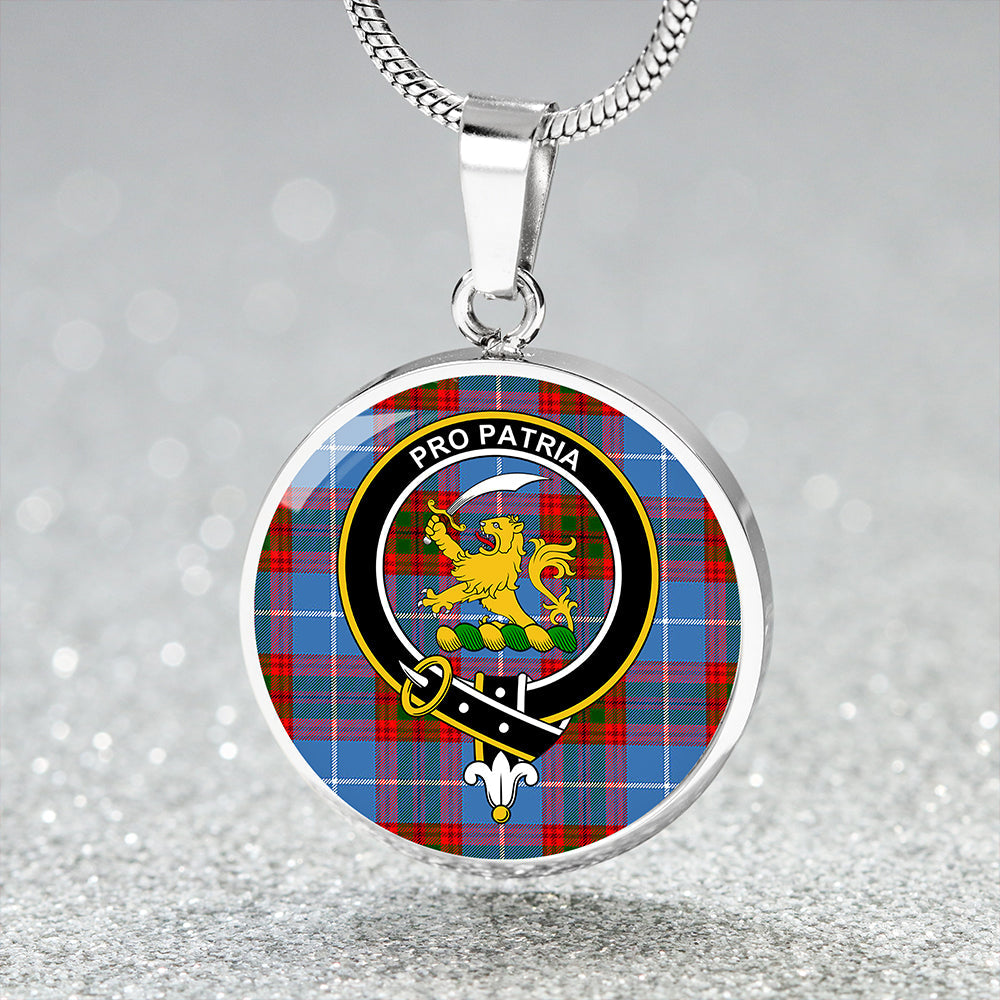 Newton Tartan Crest Circle Necklace