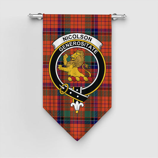 Nicolson Ancient Tartan Crest Gonfalon