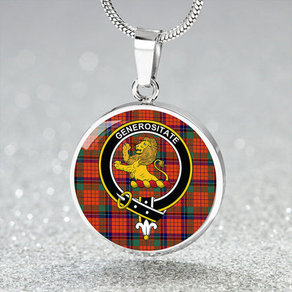 Nicolson Ancient Tartan Crest Circle Necklace