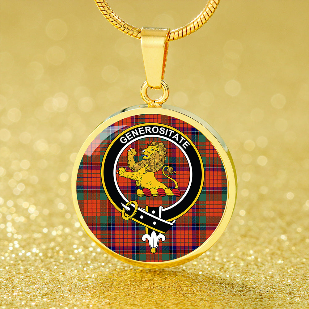 Nicolson Ancient Tartan Crest Circle Necklace