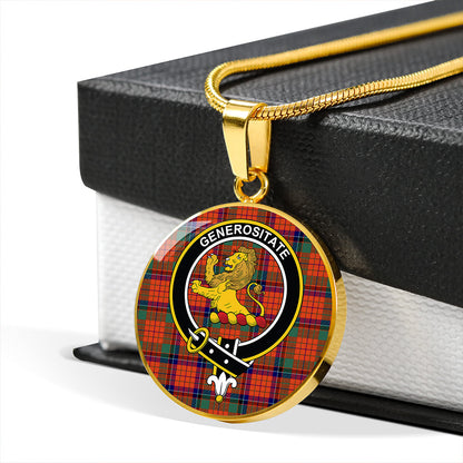 Nicolson Ancient Tartan Crest Circle Necklace