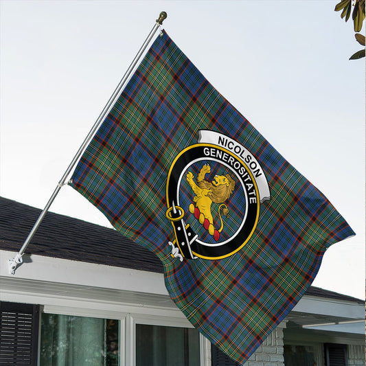 Nicolson Hunting Ancient Tartan Classic Crest House Flag