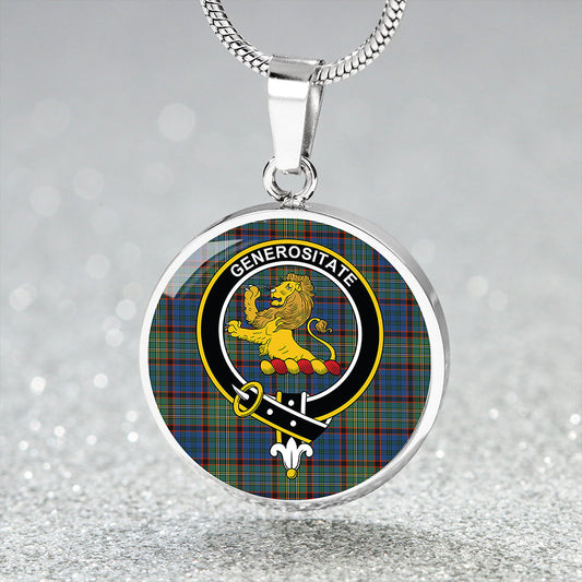 Nicolson Hunting Ancient Tartan Crest Circle Necklace