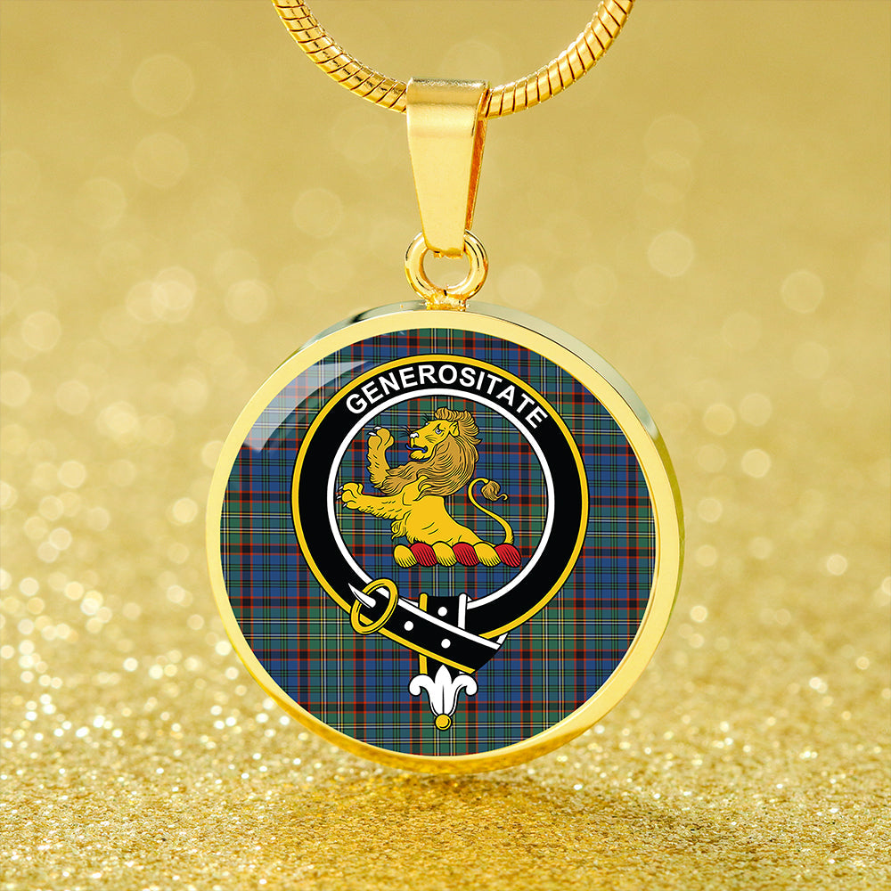 Nicolson Hunting Ancient Tartan Crest Circle Necklace