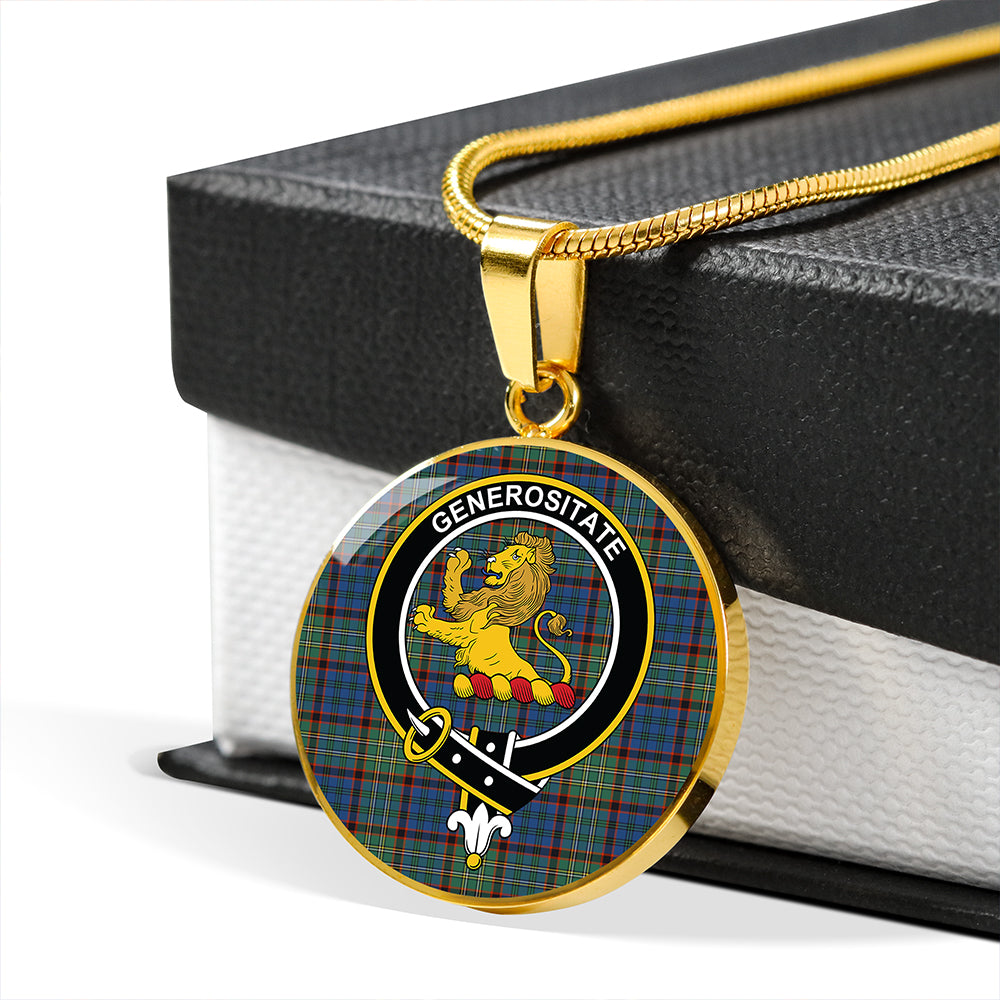 Nicolson Hunting Ancient Tartan Crest Circle Necklace