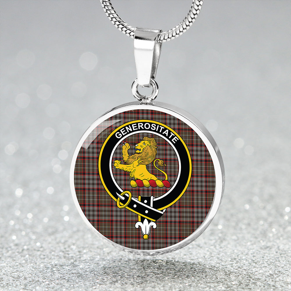 Nicolson Hunting Weathered Tartan Crest Circle Necklace