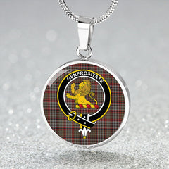 Nicolson Hunting Weathered Tartan Crest Circle Necklace