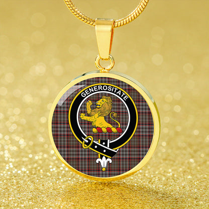 Nicolson Hunting Weathered Tartan Crest Circle Necklace