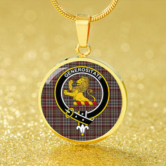 Nicolson Hunting Weathered Tartan Crest Circle Necklace