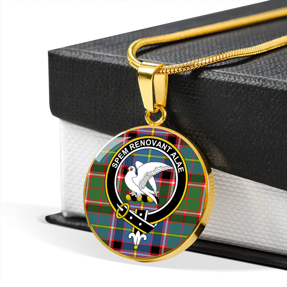 Norvel Tartan Crest Circle Necklace