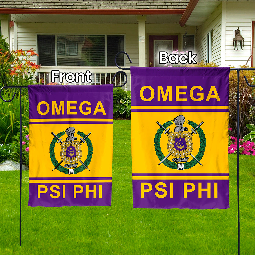 Omega Psi Phi Crest Garden Flag T09