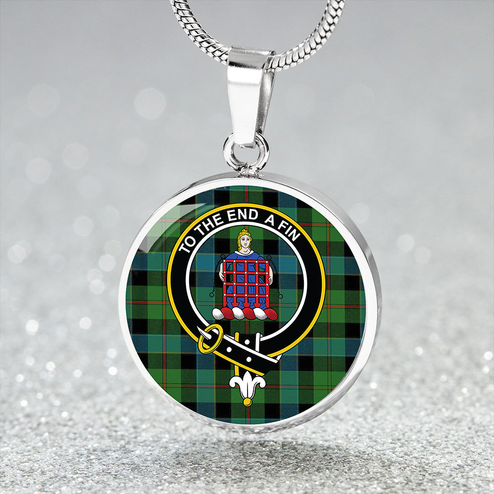 Ogilvie Hunting Ancient Tartan Crest Circle Necklace