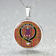 Ogilvie of Strathallan Modern Tartan Crest Circle Necklace