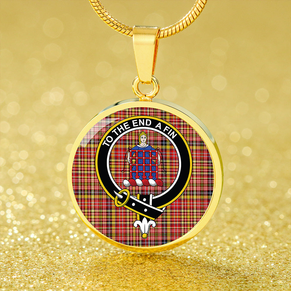 Ogilvie of Strathallan Modern Tartan Crest Circle Necklace