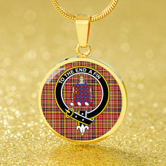Ogilvie of Strathallan Modern Tartan Crest Circle Necklace