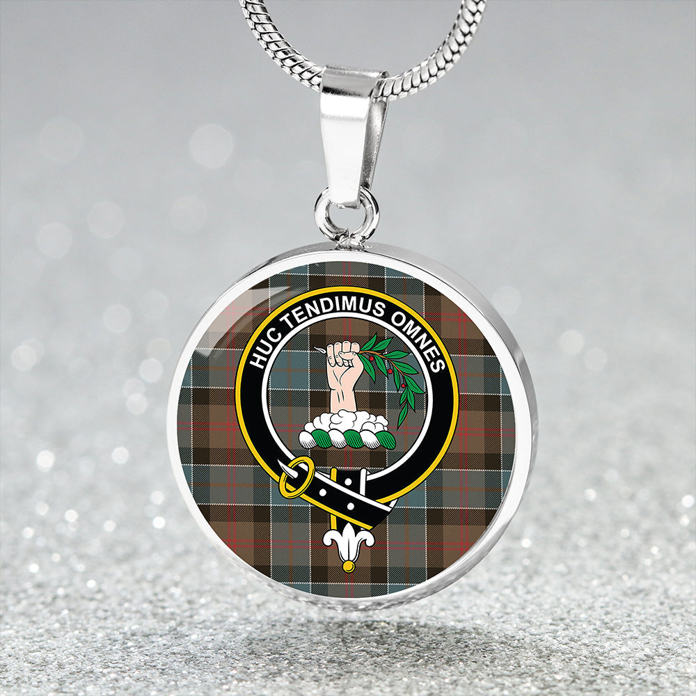 Paterson Weathered Tartan Crest Circle Necklace