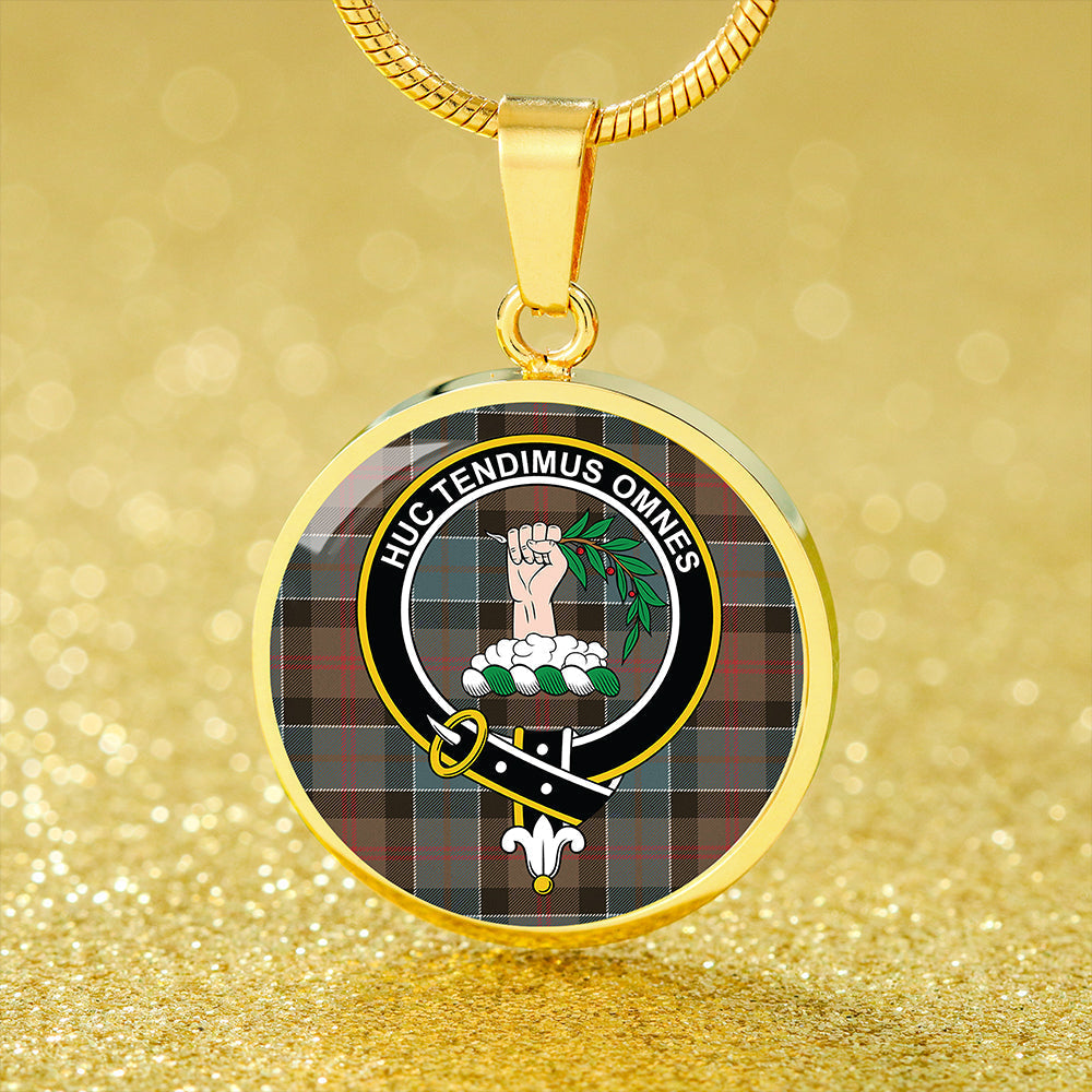 Paterson Weathered Tartan Crest Circle Necklace