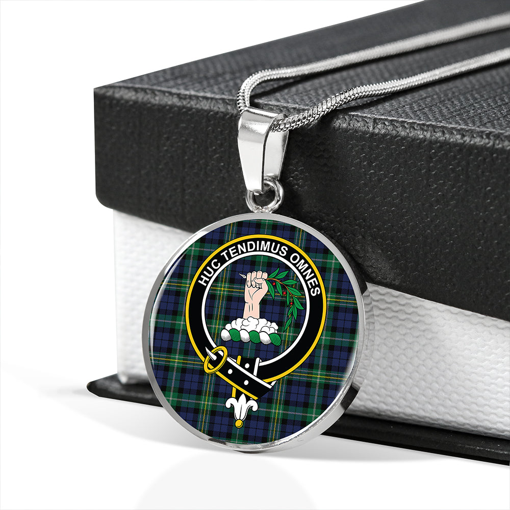 Paterson #2 Modern Tartan Crest Circle Necklace