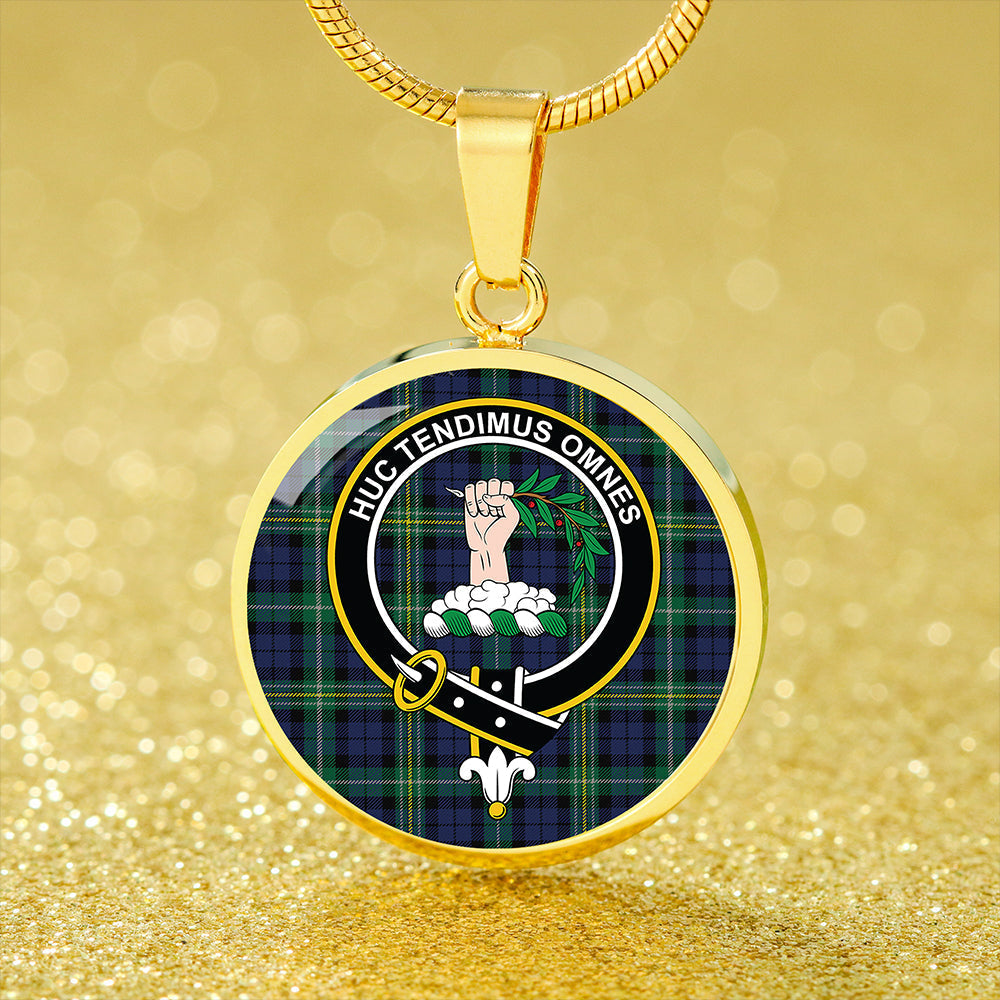 Paterson #2 Modern Tartan Crest Circle Necklace