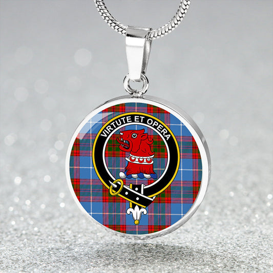 Pentland Tartan Crest Circle Necklace