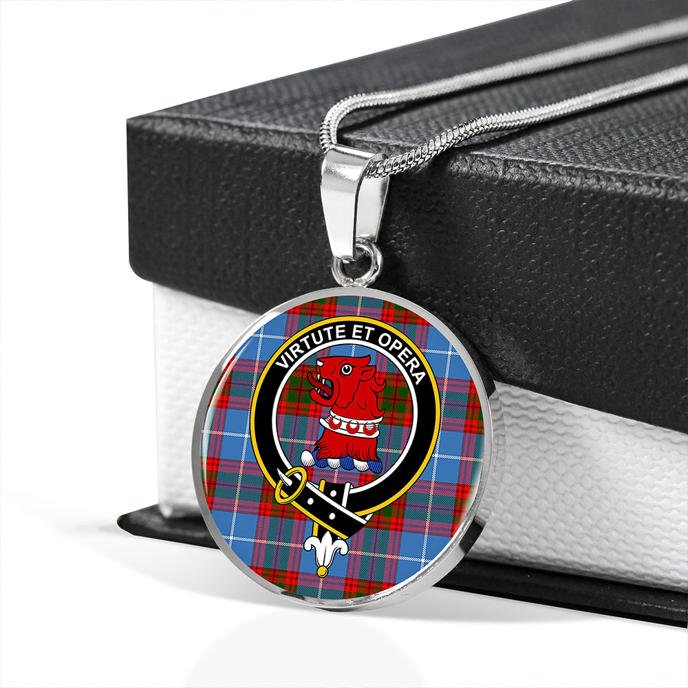 Pentland Tartan Crest Circle Necklace