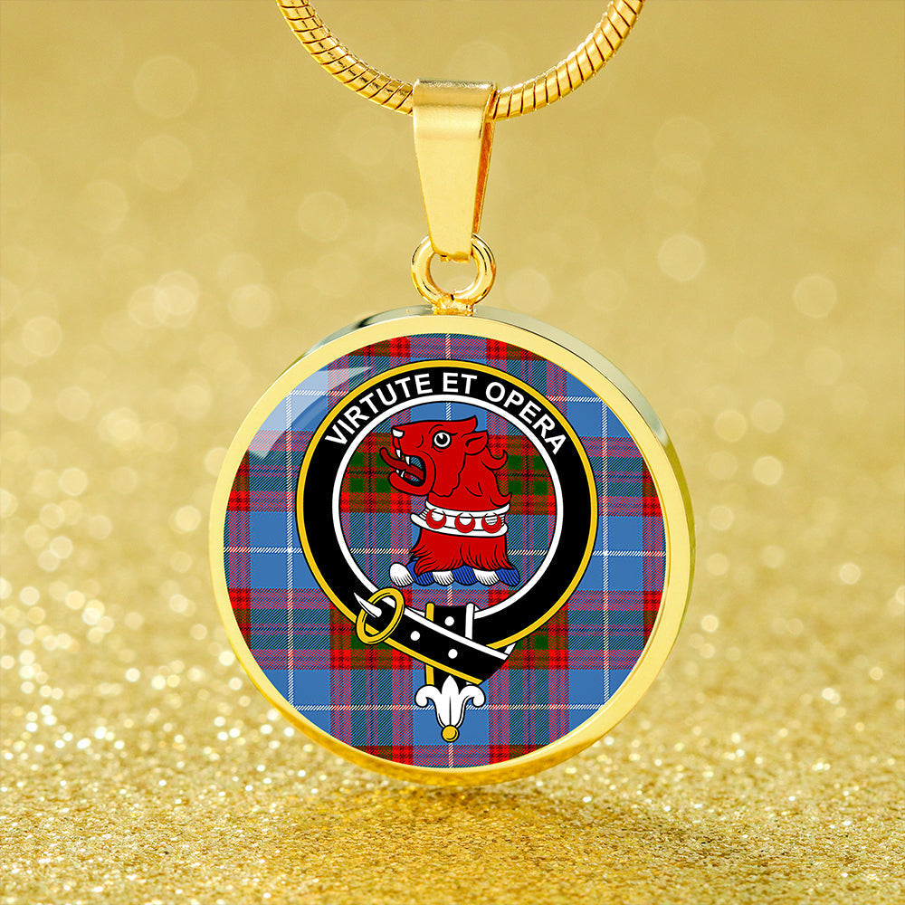 Pentland Tartan Crest Circle Necklace