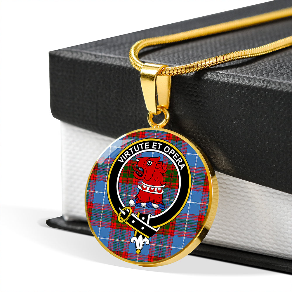 Pentland Tartan Crest Circle Necklace